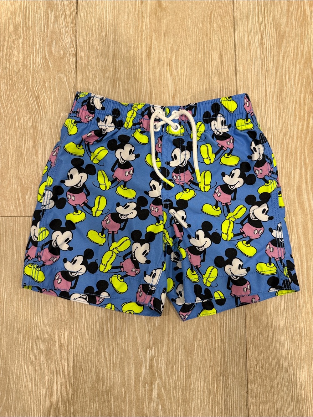 GAP Blue Mickey Mouse Print Swim Shorts with Neon Accents